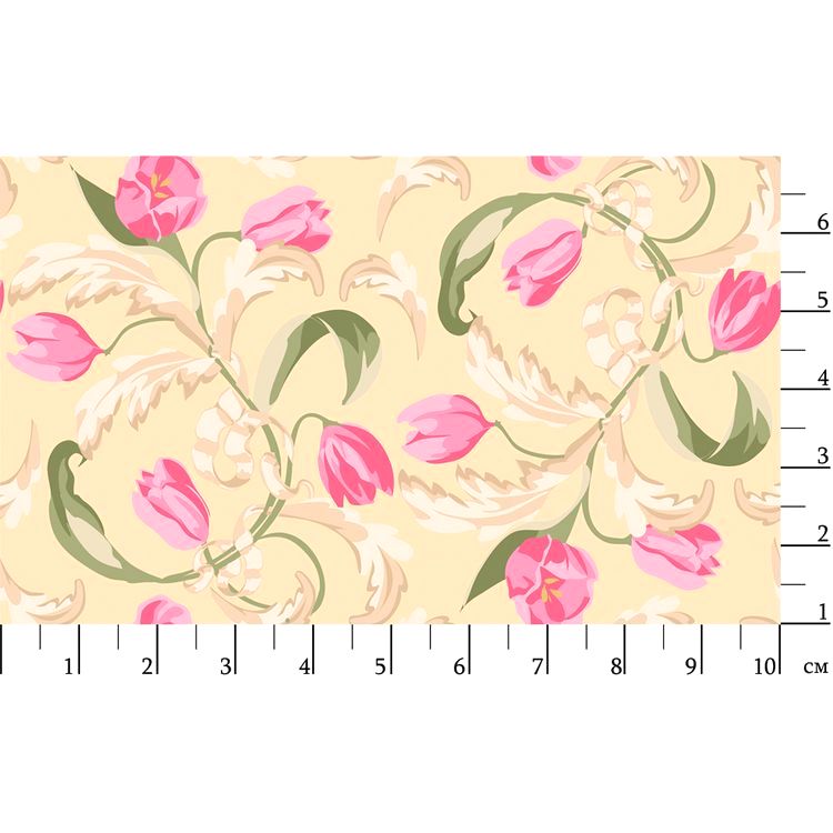 Ткань для пэчворка «ВЕСЕННИЙ ЭТЮД», 50x55 см, 146 г/м2, 100% хлопок, цвет: ВЭ-10 желтый, принт, Peppy — картинка 2