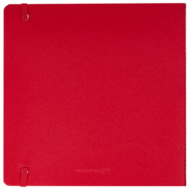 Скетчбук для акварели, 200 г/м2, 195х195 мм, среднее зерно, 20 л., сшивка, резинка, красный, BRAUBERG ART — картинка 8
