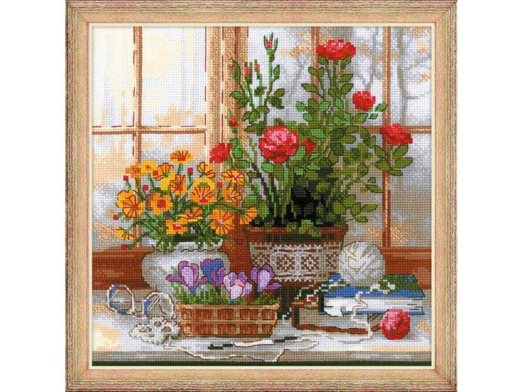 Набор для вышивания «Крокусы на окошке» — картинка 2