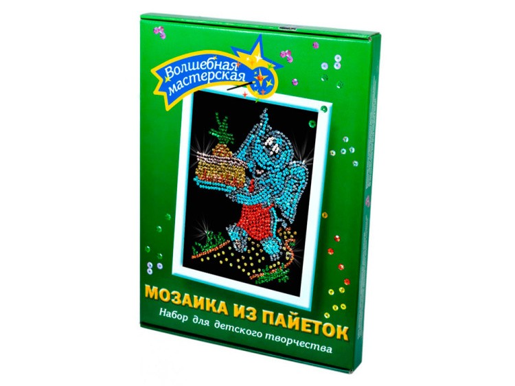Мозаика из пайеток «Слоненок» — картинка 2