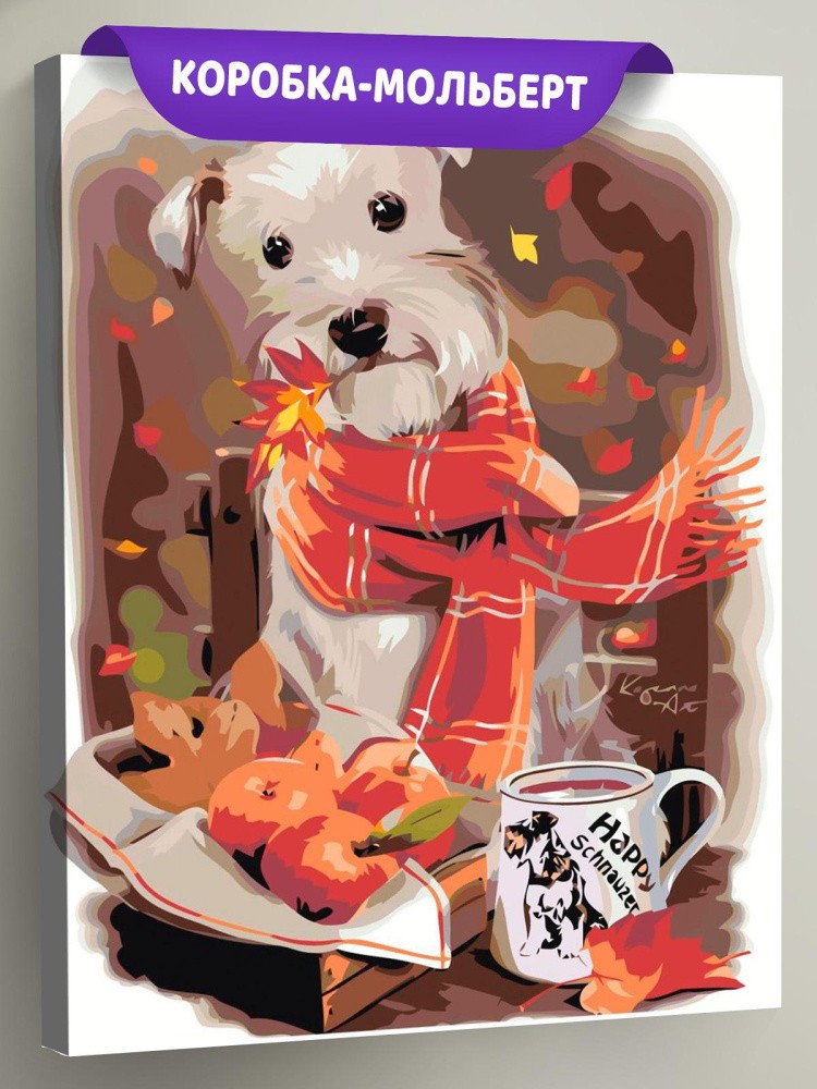 Картина по номерам «Счастливый шнауцер»