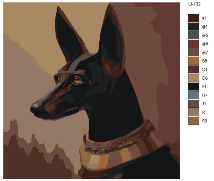 Картина по номерам «Темный пёс» — картинка 2