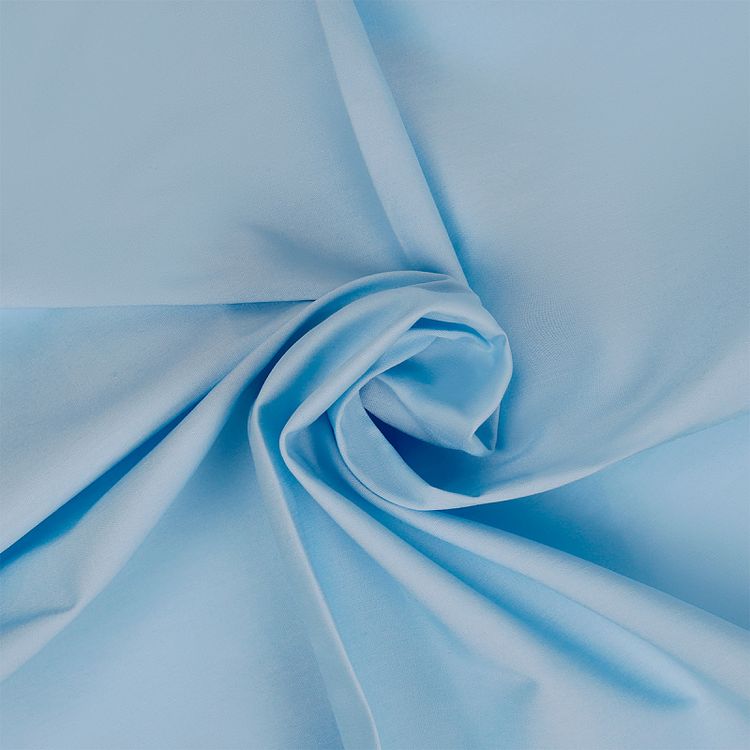 Ткань ТиСи поплин стрейч, 5 м x 150 см, 110 г/м², цвет: светло-голубой, TBY