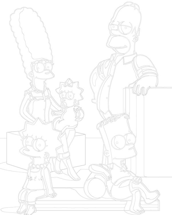 Картина по номерам «Simpsons Симпсоны: Семья в белом» — картинка 3