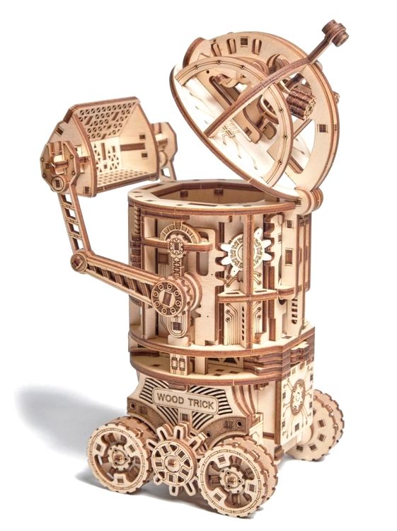 Электронная деревянная сборная модель Wood Trick «Космический робот. Уборщик» (с двигателем) — картинка 4