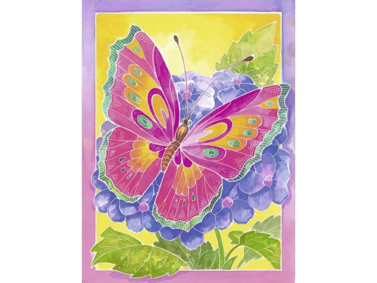 Картина акварелью по контурам «Бабочки» — картинка 3