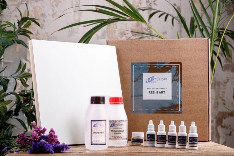 Набор для создания картины эпоксидной смолой Мраморное соло (квадрат), ArtResin Club — картинка 2