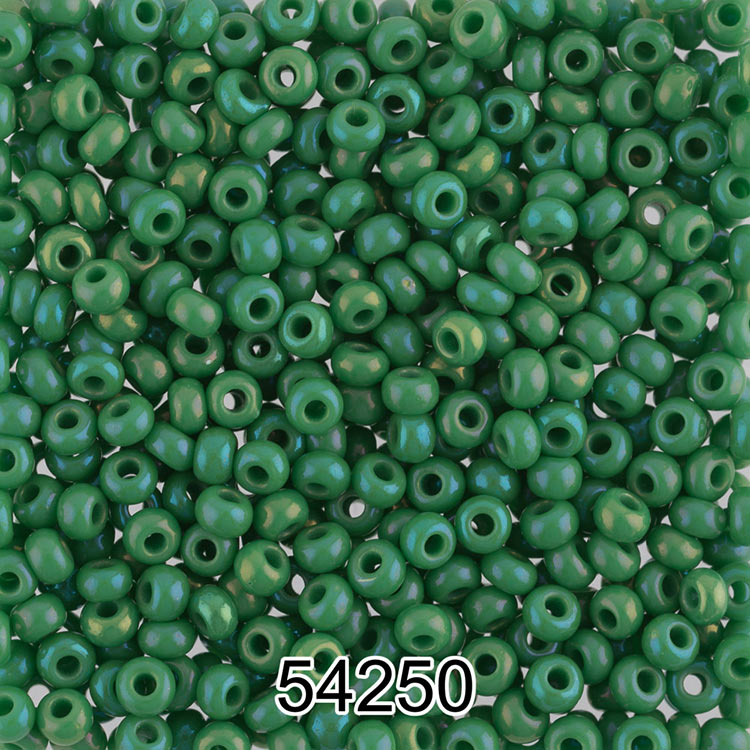 Бисер Чехия круглый 331-19001 2,3 мм 10/0, 50 г, цвет: 54250 зеленый/меланж