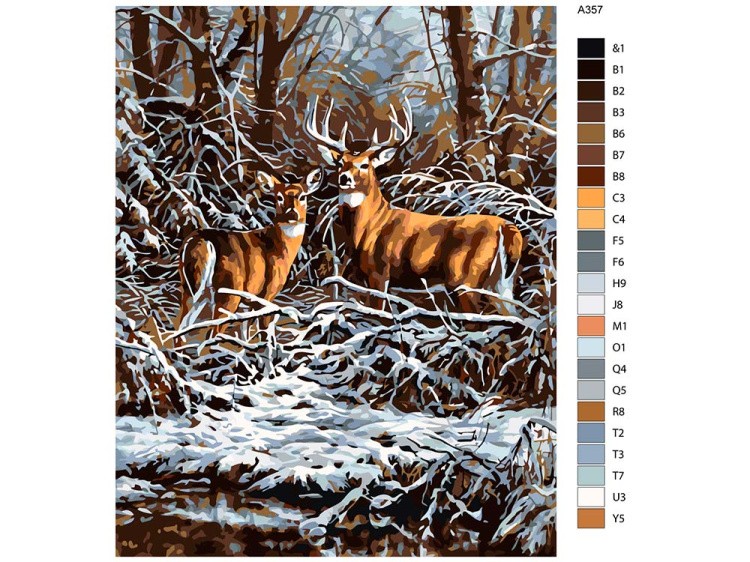 Картина по номерам «Зима в лесу» — картинка 2