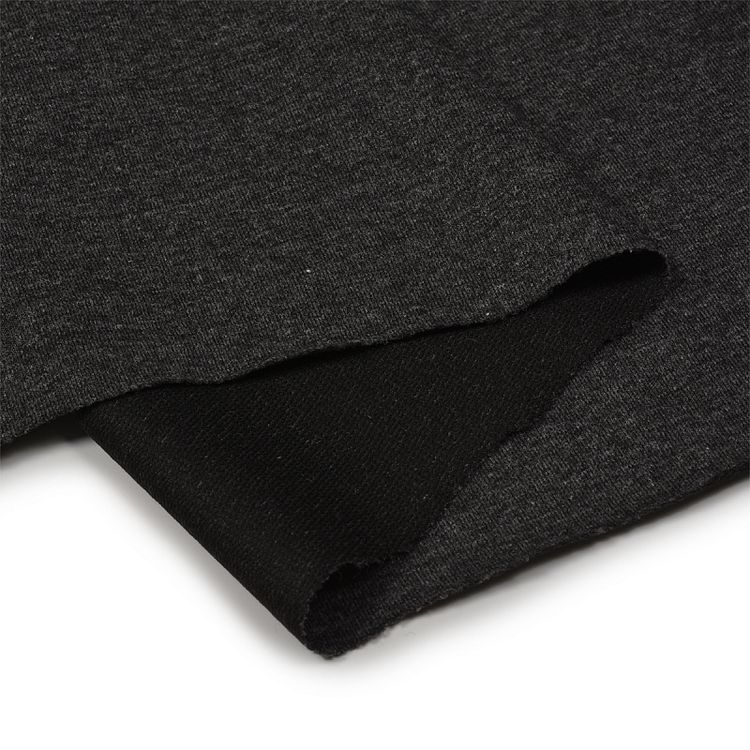 Ткань трикотаж Футер 2х нитка, петля с лайкрой, 10 м x 180 см, 240 г/м², цвет: антрацит, TBY — картинка 4