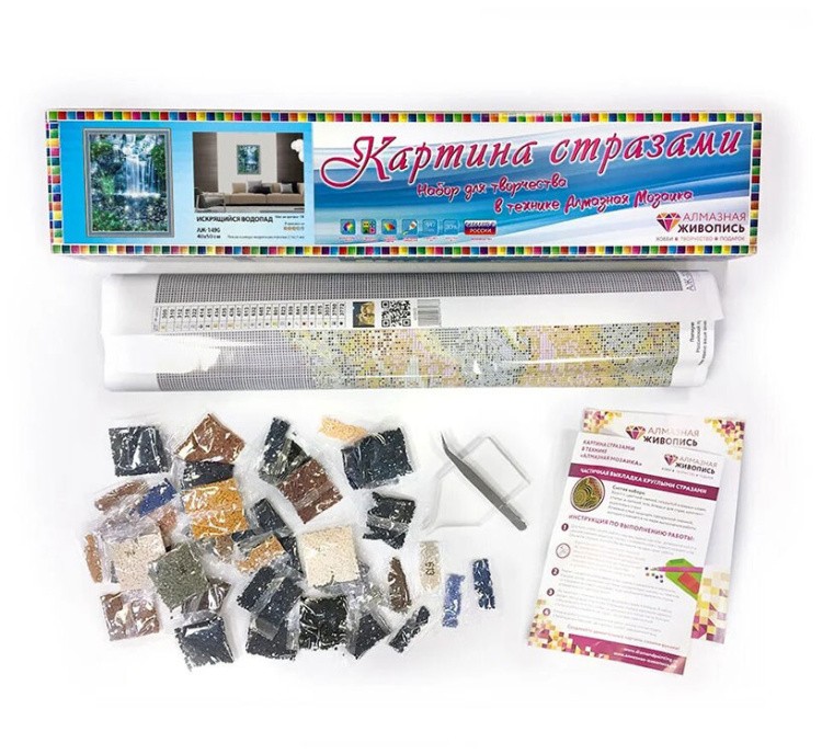 Алмазная вышивка «Искрящийся водопад» — картинка 4