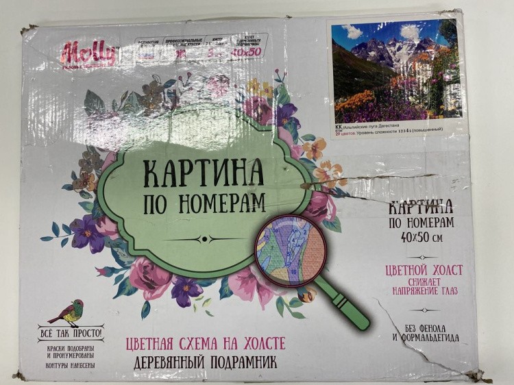УЦЕНКА. Картина по номерам «Альпийские луга Дагестана» (порвана коробка) — картинка 2