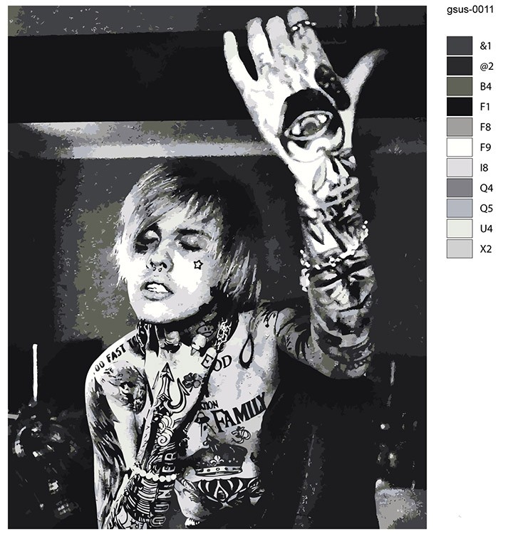 Картина по номерам «Рок и рэп музыкант Джизус DZHIZUS 10» — картинка 2