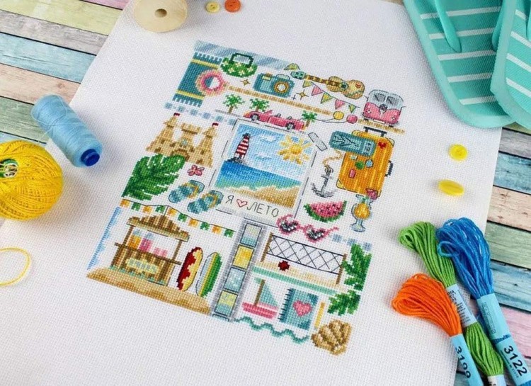 Набор для вышивания «Семплер. На пляже» — картинка 4