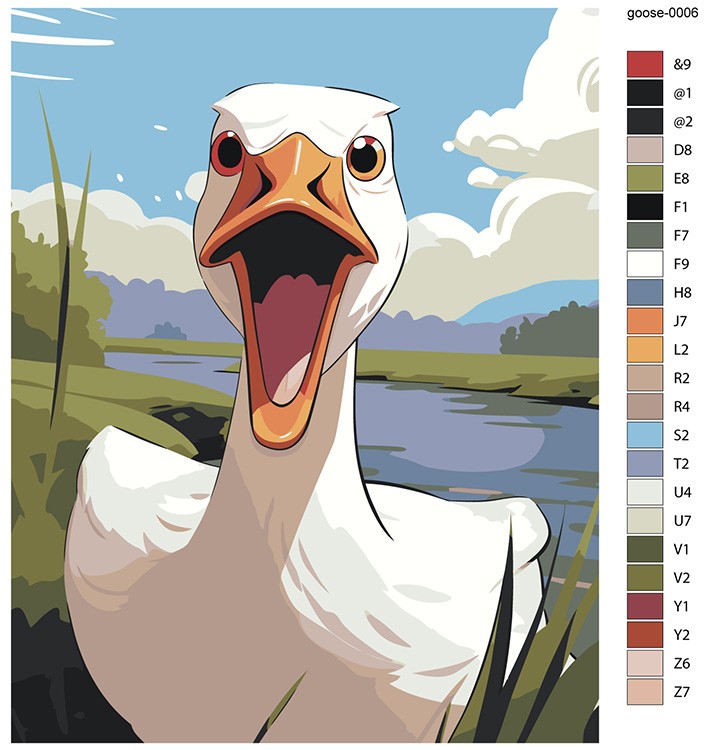 Картина по номерам «Гусь с озера прогонюсь» — картинка 2