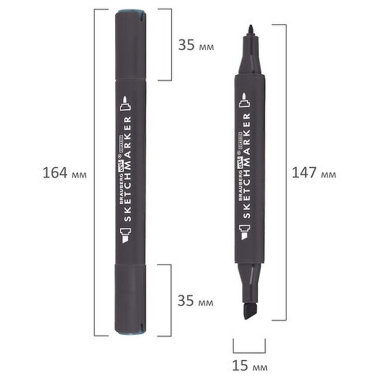 Маркер для скетчинга двусторонний 1 мм - 6 мм BRAUBERG ART CLASSIC, цвет: морская волна — картинка 7