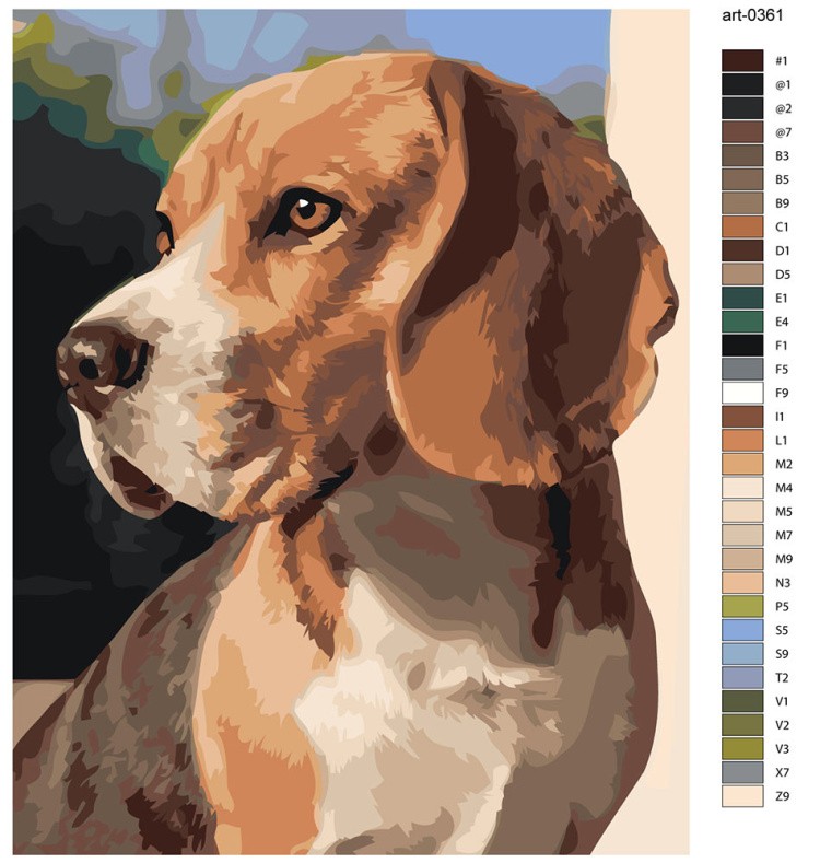 Картина по номерам «Собаки: милый бигль, домашние животные» — картинка 2