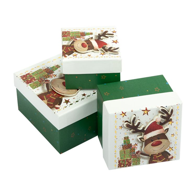 Набор подарочных коробок, форма: квадрат, 3 шт., Stilerra — картинка 2