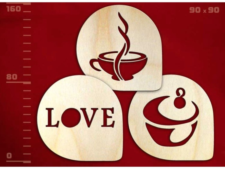 Деревянные заготовки для эбру - подставки под горячее Под кофе 2, Integra Art