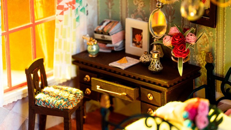 Набор для создания миниатюры (румбокс) «Парижская спальня» — картинка 6