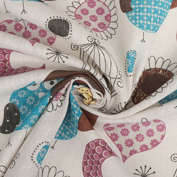 Ткань льняная, 1 м x 150 см, 140 г/м², цвет: белый, принт, TBY — картинка 3