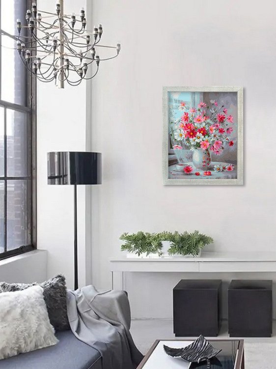 Картина по номерам «Космеи на столе» — картинка 8