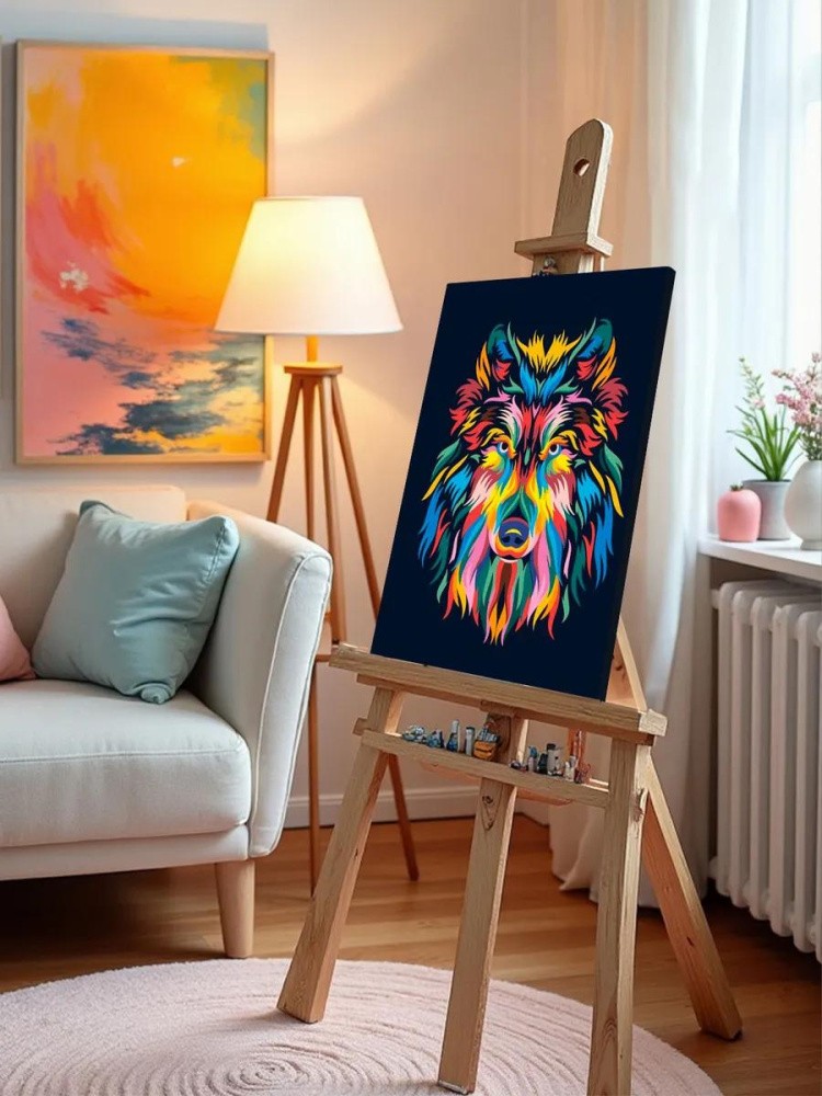 Картина по номерам «Радужный волк» — картинка 10