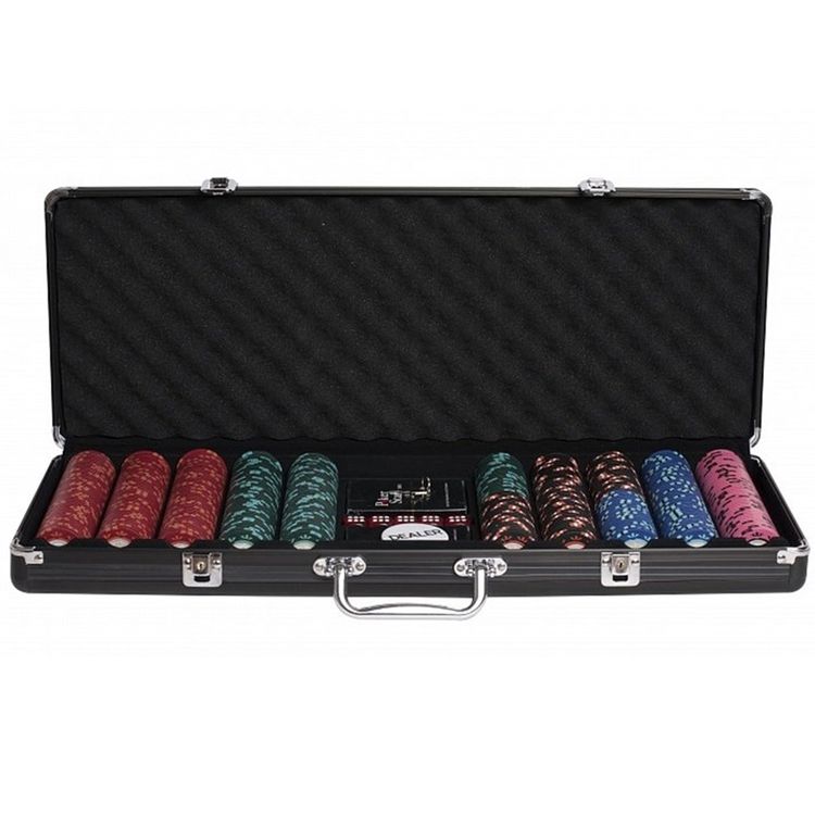 Покерный набор Casino Royal, 500 фишек 14 г с номинал. в чемодане, карты пластик+ сукно — картинка 4