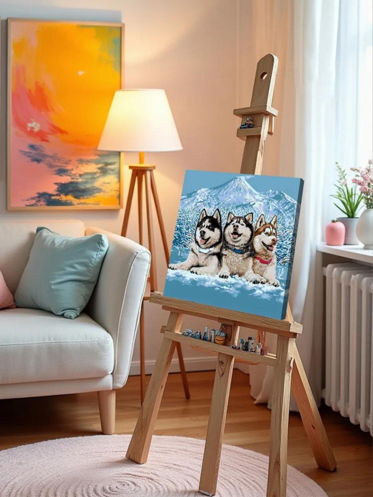 Картина по номерам «Северные собаки» — картинка 9