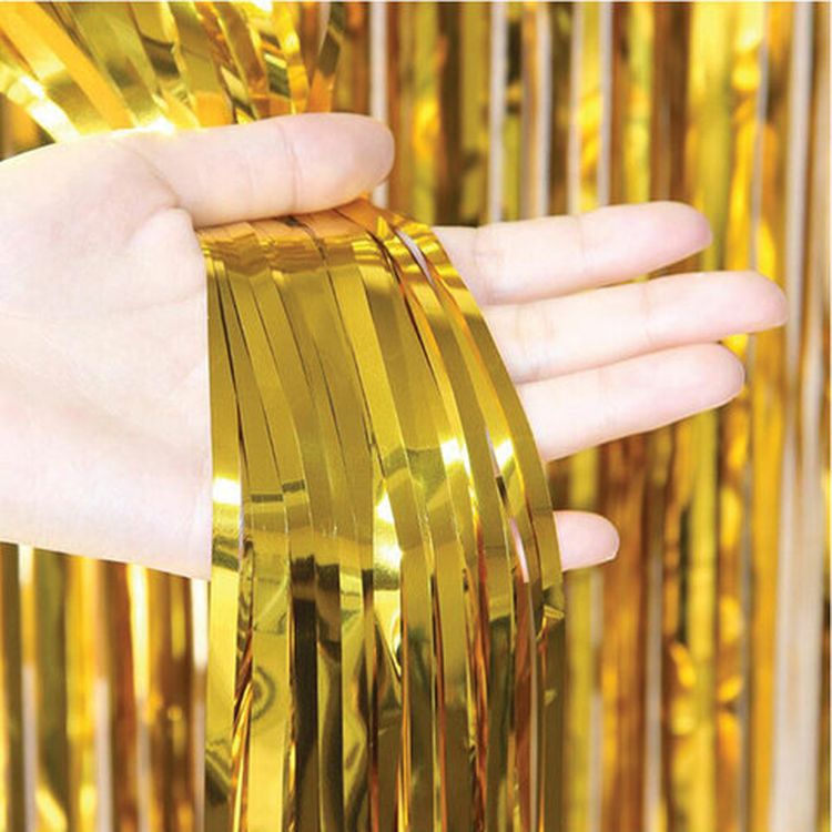 Дождик-занавес, ширина 1 м, длина 2 м, золотистый — картинка 3