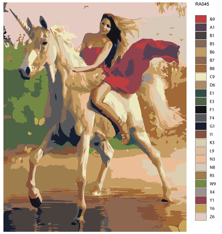 Картина по номерам «Верхом на единороге» — картинка 2