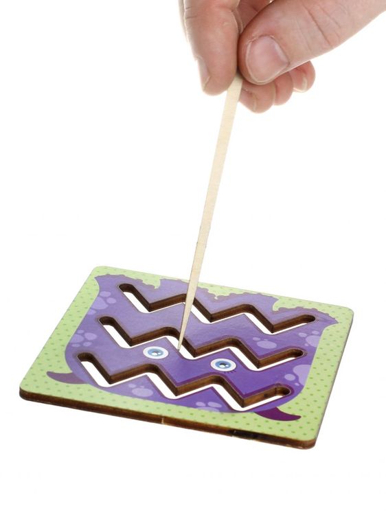 Развивающее пособие из дерева «Линейки-трафареты Морские жители» — картинка 3