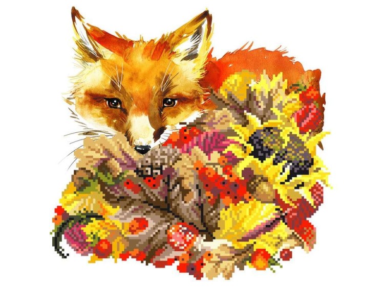 Набор вышивки бисером «Осенний лис» — картинка 2