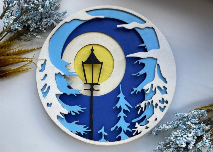 3D пазл-раскраска «Зимний пейзаж» — картинка 3