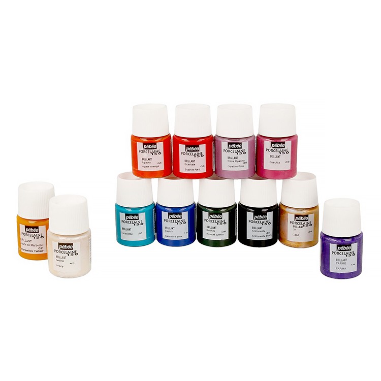 Набор красок Porcelaine 150 «Исследование» по фарфору и керамике, под обжиг, 12 цв., 20 мл, Pebeo — картинка 5