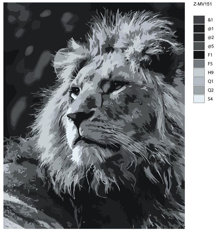 Картина по номерам «Мудрый лев» — картинка 2