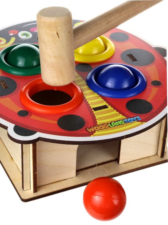 Стучалка цветная «Божья коровка», 4 отверстия — картинка 3