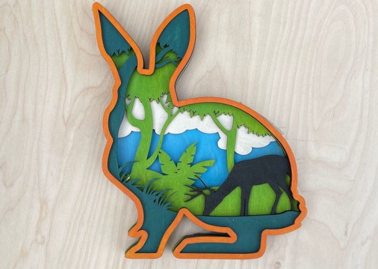 3D пазл-раскраска «Лесной заяц»