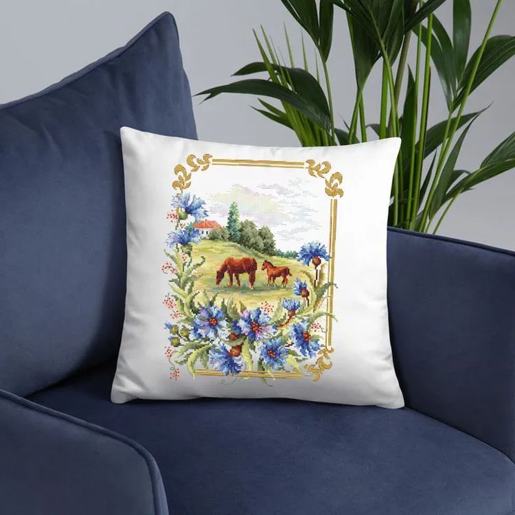 Рисунок на ткани «Васильки» — картинка 3