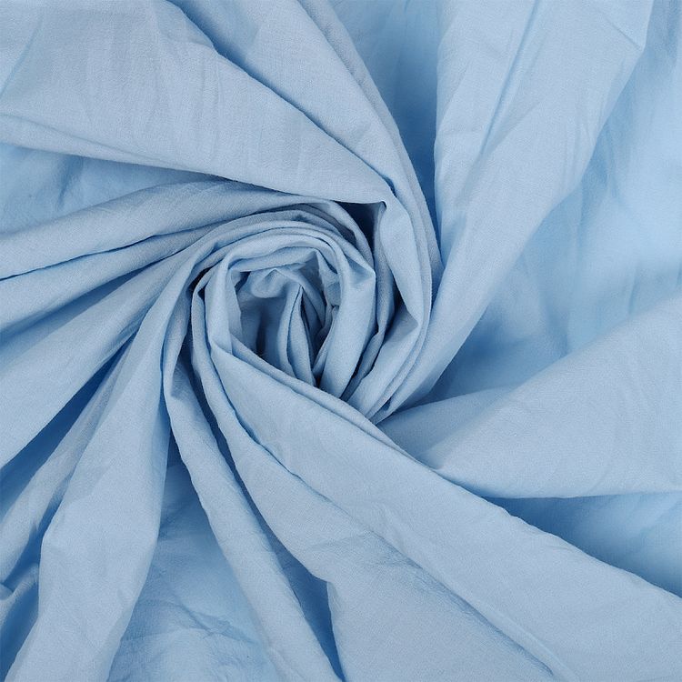 Ткань Хлопок крэш, 1 м х 150 см, 90 г/м², цвет: светло-голубой, TBY