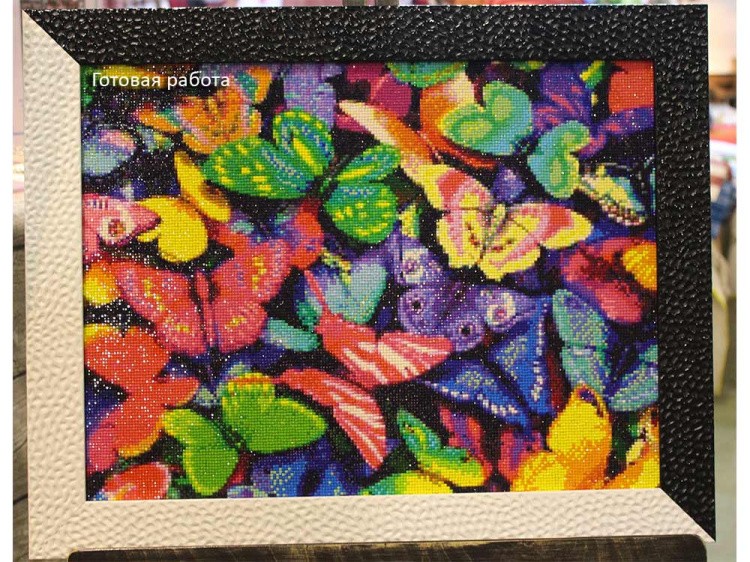 Алмазная вышивка «Разноцветные бабочки» — картинка 3