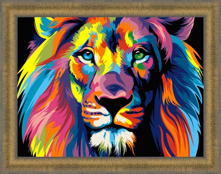 Картина по номерам «Радужный лев» — картинка 4