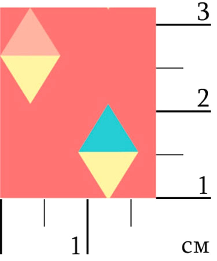 Ткань для пэчворка «ГРАМОТЕЙКА», 50x55 см, 146 г/м2, 100% хлопок, цвет: ГР-10 ромбы, красный, Peppy — картинка 2