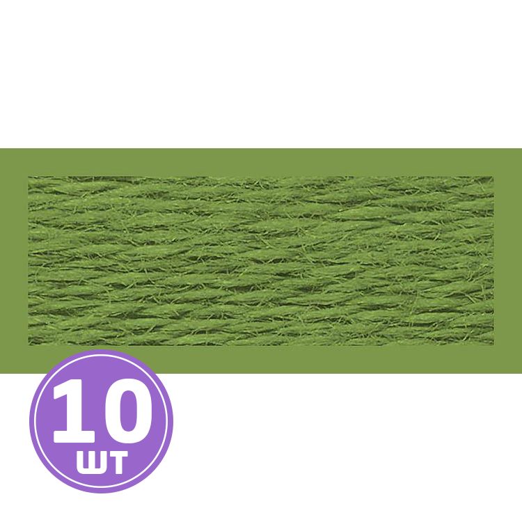 Нитки мулине (шерсть/акрил), 10 шт. по 20 м, цвет: №311 зеленый, Риолис