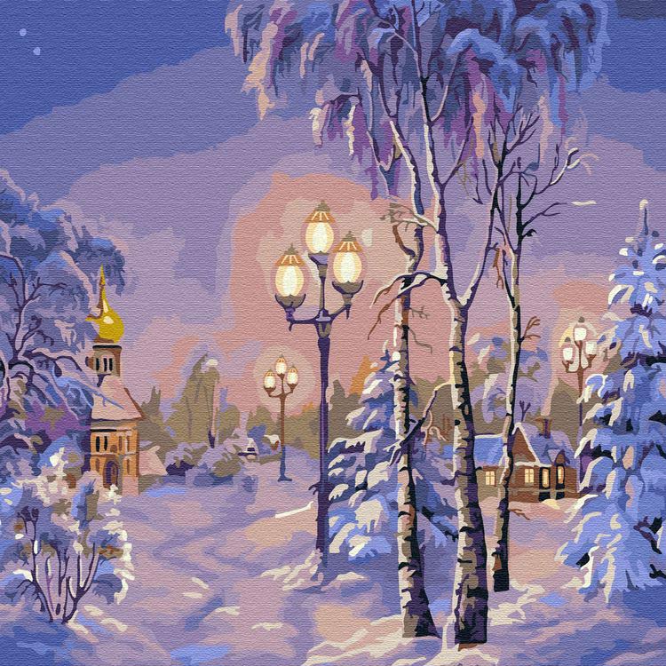 Картина по номерам «Зимний вечер»