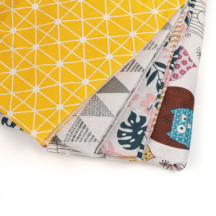 Ткань лен, 140 г/м², 30% лен, 70% хлопок, 3 м, ширина 150 см, цвет: белый, принт, TBY — картинка 7