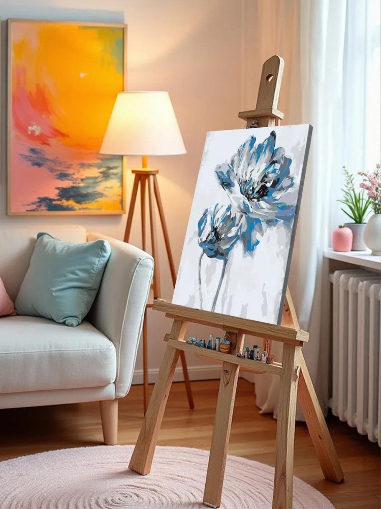 Картина по номерам «Голубые цветы» — картинка 10