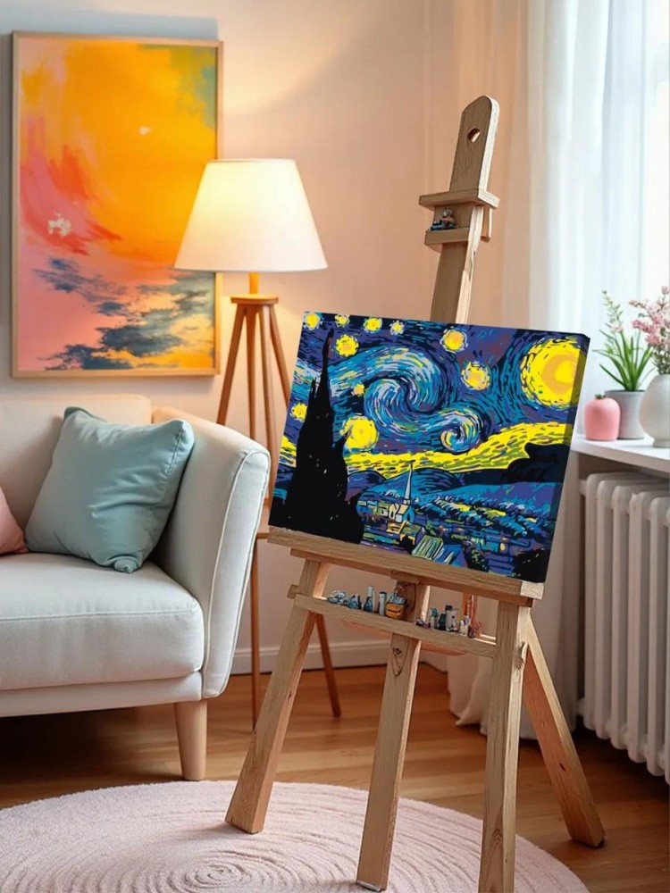 Картина по номерам «Звёздная ночь» — картинка 9