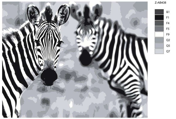 Картина по номерам «Зебры» — картинка 2