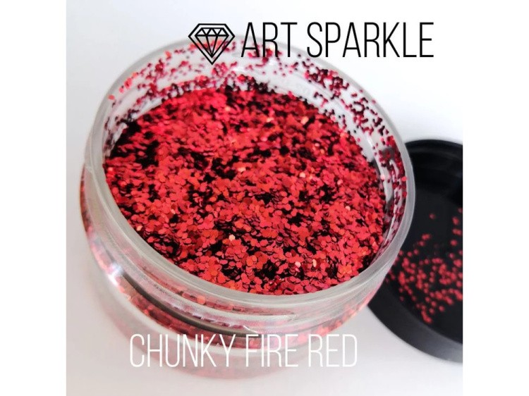 Глиттер крупный Chunky Fire Red, 50 г, Craftsmen.store — картинка 2